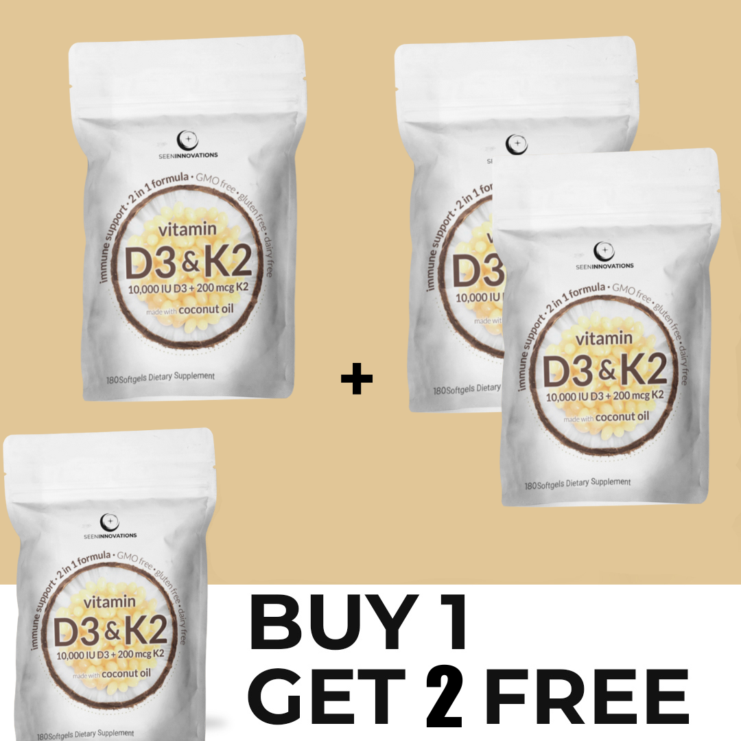 SeenInnovations™ D3 + K2 Coconut Oil Soft gels